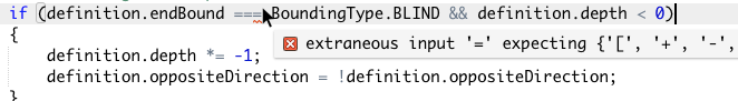 Analysis parse error