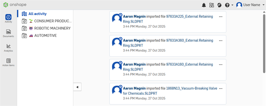 Example of viewing Activity