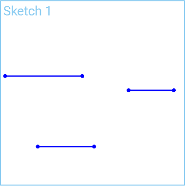 Example of horizontal constraint tool in use, after the lines are made horizontal