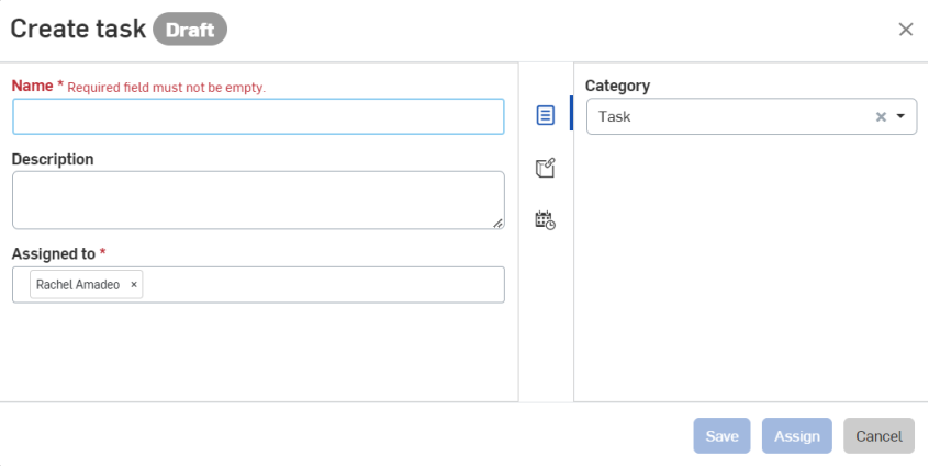Screenshot of the Create task dialog box