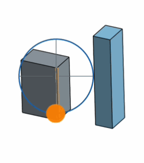 Example of precision selector with screen touch in orange