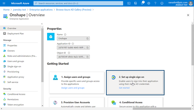 Onshape SSO with Microsoft Azure step 7