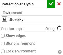 Reflection analysis with Blue sky Environment