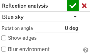 Screenshot of the Reflection analysis dialog box
