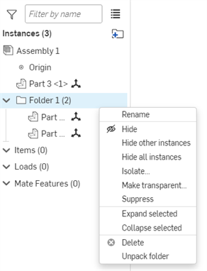 Right-clicking on a folder and selecting Unpack folder from the context menu