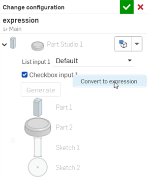 RMB config check box > Convert to expression