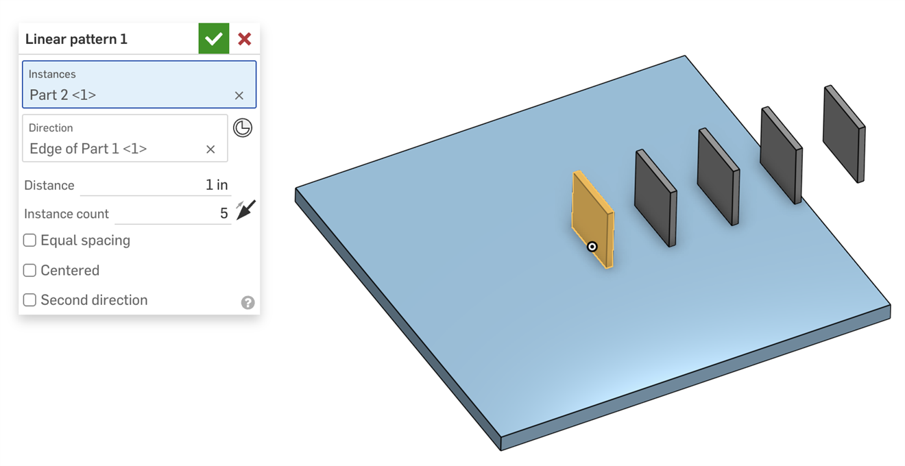 Example of equal spacing enabled