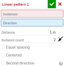 Linear pattern Assembly feature dialog
