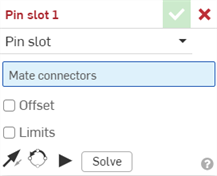 Pin slot mate dialog