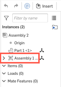 Screenshot of the rigid icon in an Assembly list