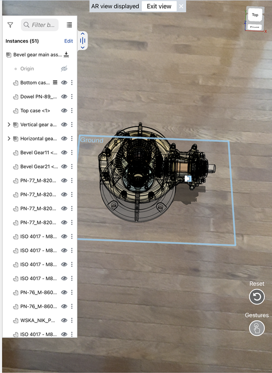 AR view of a model in an Assembly