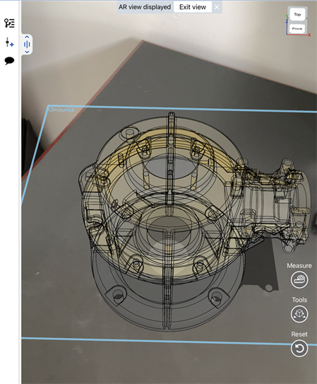 AR view of a model in a Part Studio