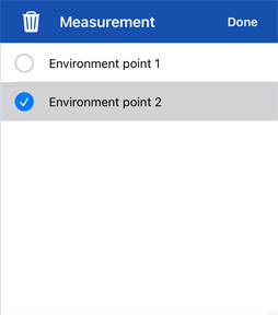 Editing points in the Measure dialog