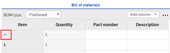 Showing excluded parts in a BOM