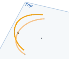 Example of Bridging curve tool in use