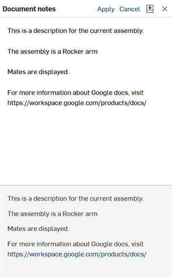 Document notes preview