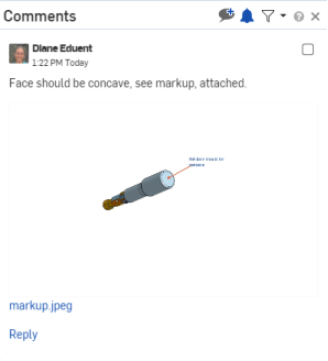 markup appearing as a thumbnail in the comment