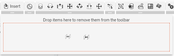 Example of removing a tool from the toolbar 