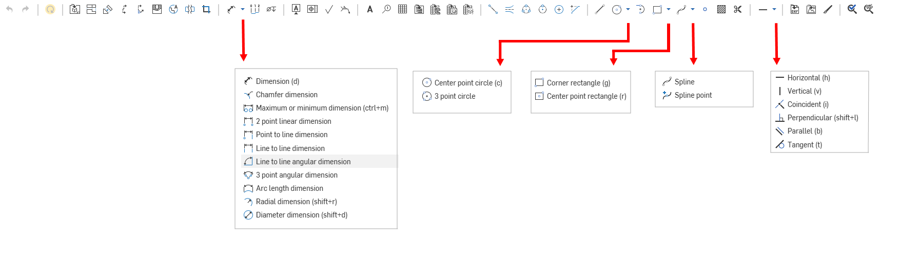 Drawing toolbar