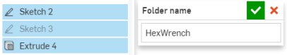 Creating a folder in the Features list