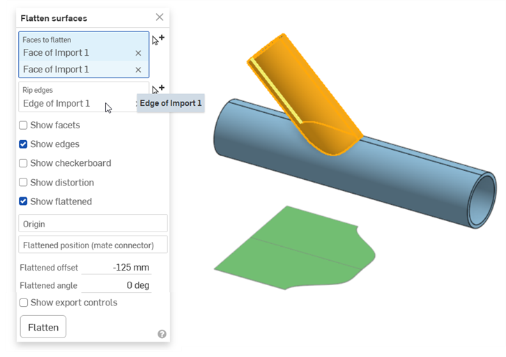 Flattening a pipe surface