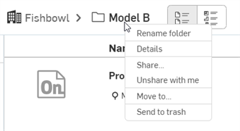 Folder context menu from the folder breadcrumb