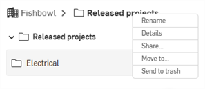 Folder context menu from the folder breadcrumb