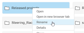 Rename folder from the folder context menu