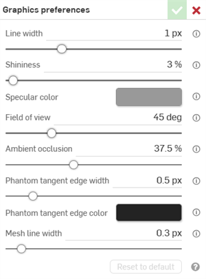 Graphics preferences dialog
