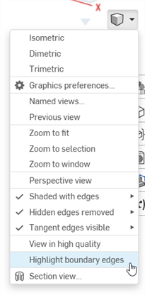 Camera and render options: Highlight boundary edges