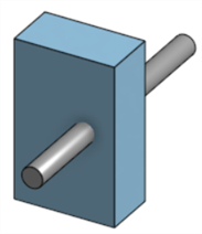Example of two parts with interfering mass
