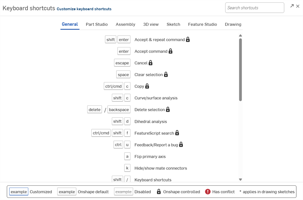Keyboard shortcuts