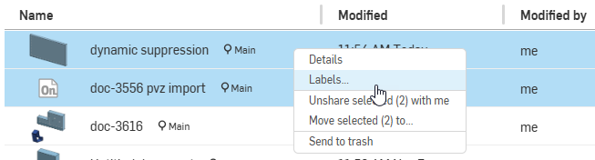 Adding a label to multiple documents