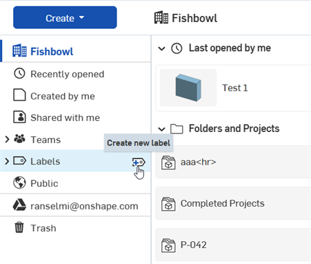 Example of creating labels for documents