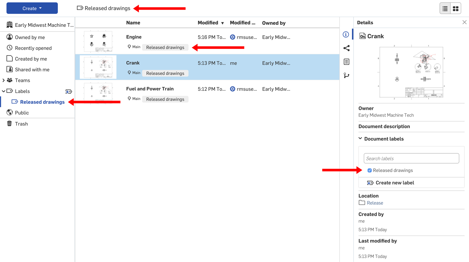 Locating Documents by label