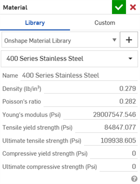 Assigning materials to parts