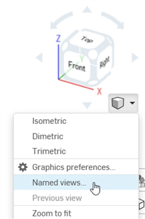 Selecting Named views from the View tools dropdown list