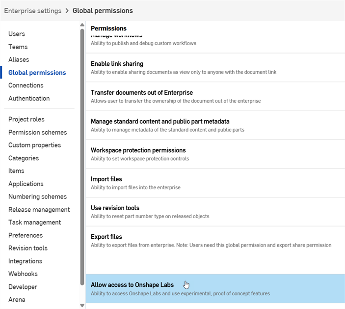 Global permissions