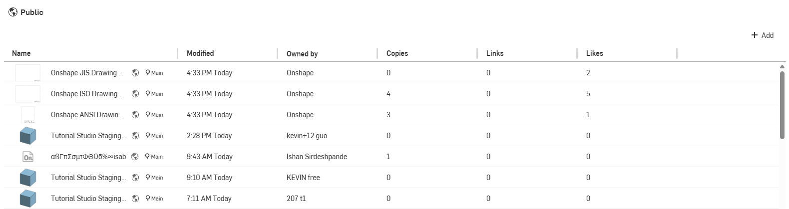 Public documents filter