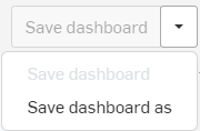 Screenshot of the Save dashboard dropdown options in Account Analytics