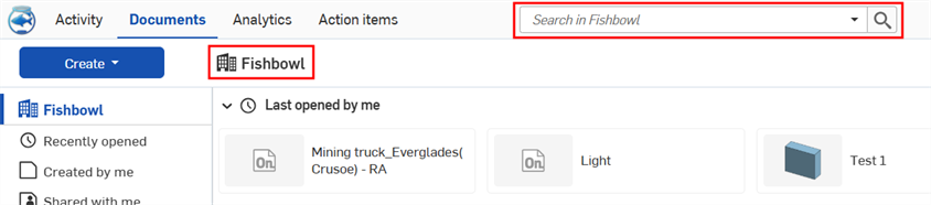 Search bar for the entire company