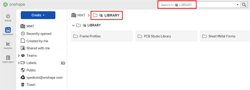 Search bar for the current folder