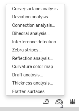 Show analysis tools menu