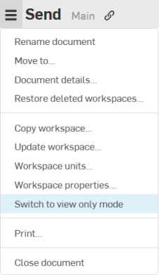 Screenshot of the Switch to view only mode option highlighted in a context menu