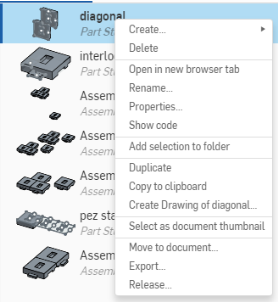 Example of creating a new folder and adding the selection 