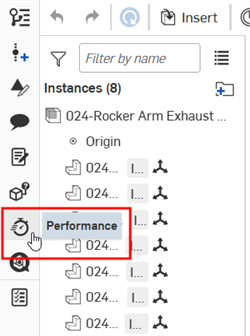 performance icon in documentation panel