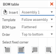 Inserting a BOM table