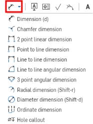 example of how to select a dimension tool