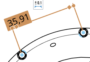 Circle snap points indicating an arc or circle's center