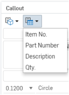 Callout table property dropdown list